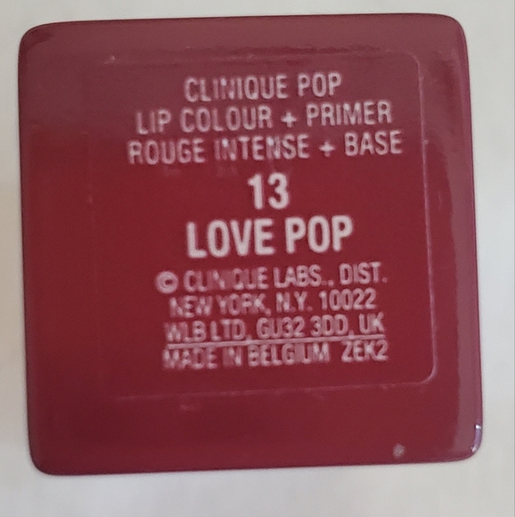 Clinique Pop Lip Colour + Primer In 13 Love Pop Velvet Smooth 8 Hour Color New - Picture 2 of 4